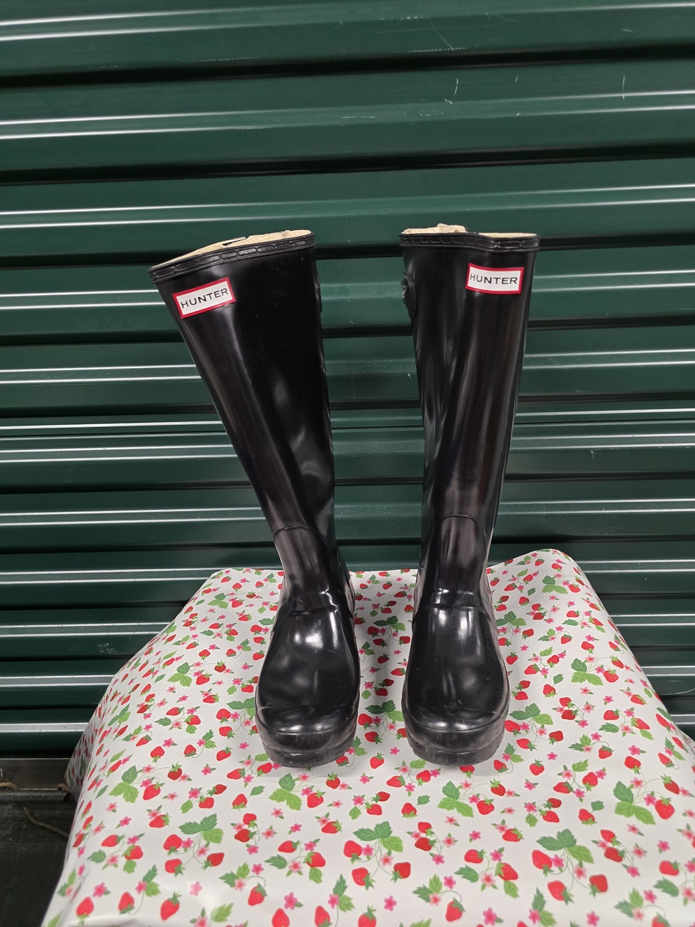 Hunter Black Gloss Tall Rubber Rain Boots
